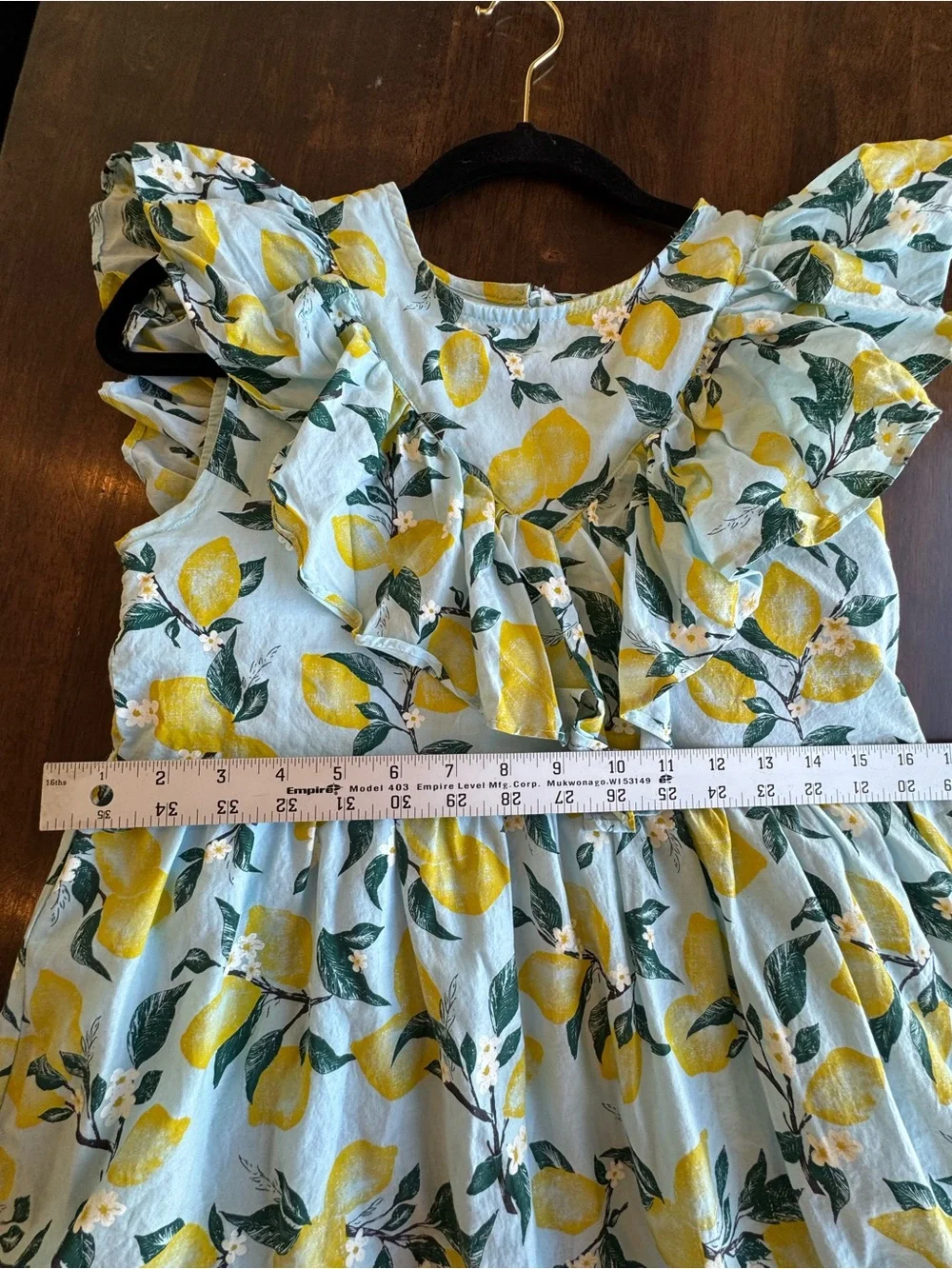 French Connection kids Lemon Print Ruffle Dress - size Large 14/16 - Excellent
